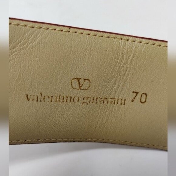 Valentino Garavani Burgundy Suede Leather Belt size 70 main image 5
